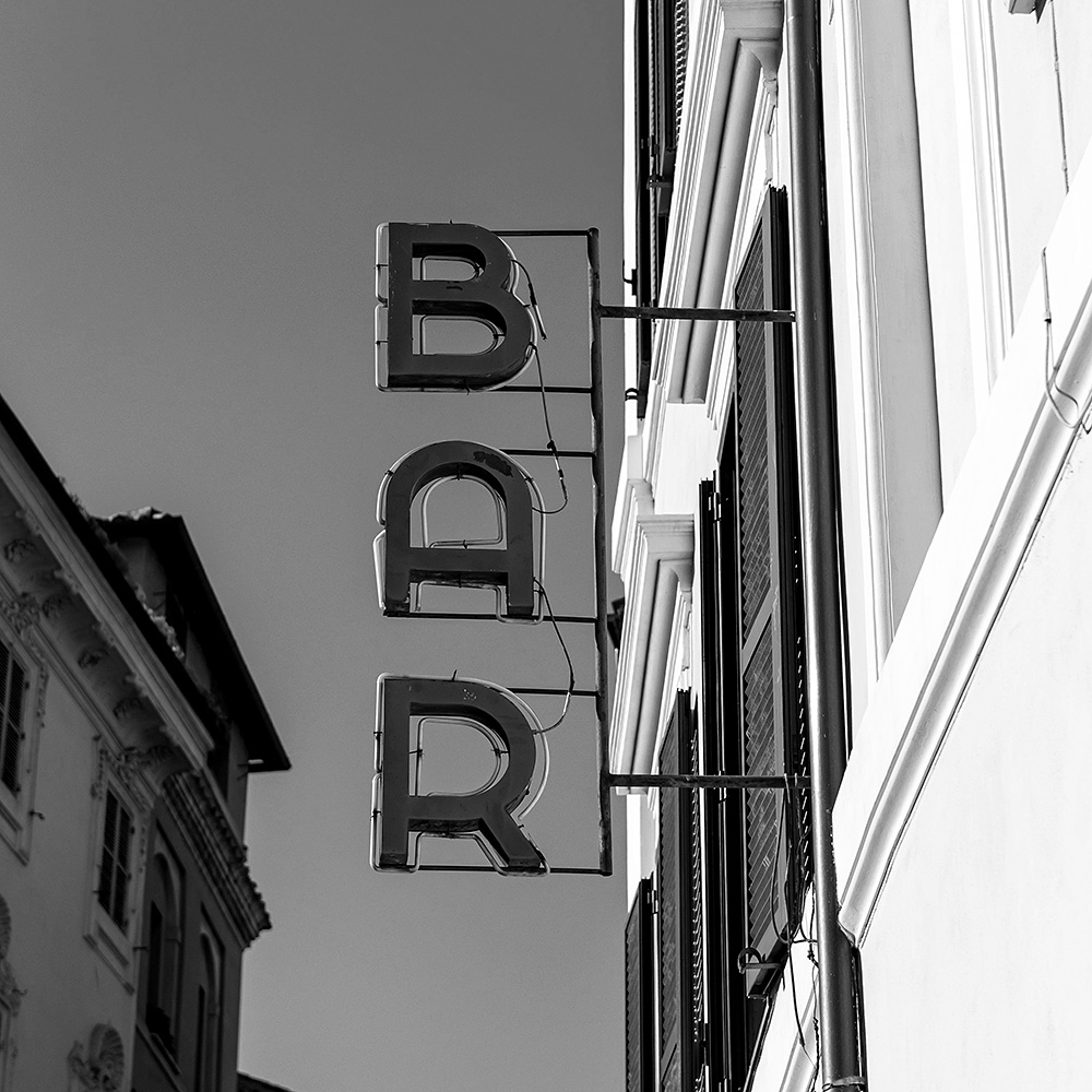 Typical Italian Bar Sign, Rome, Italy