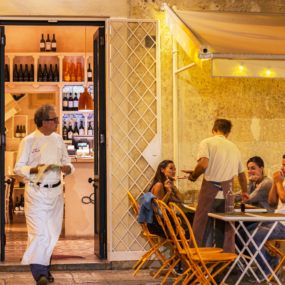 Dining Out in Italy on a Sunday evening at a local restaurant.